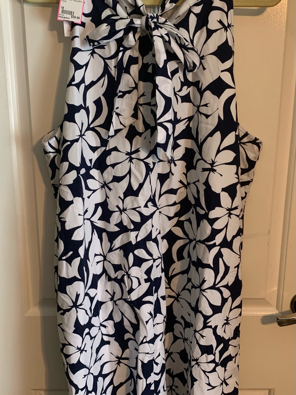 J. Crew White Halter Dress with Navy Floral Detailing NWT - Picture 11 of 11